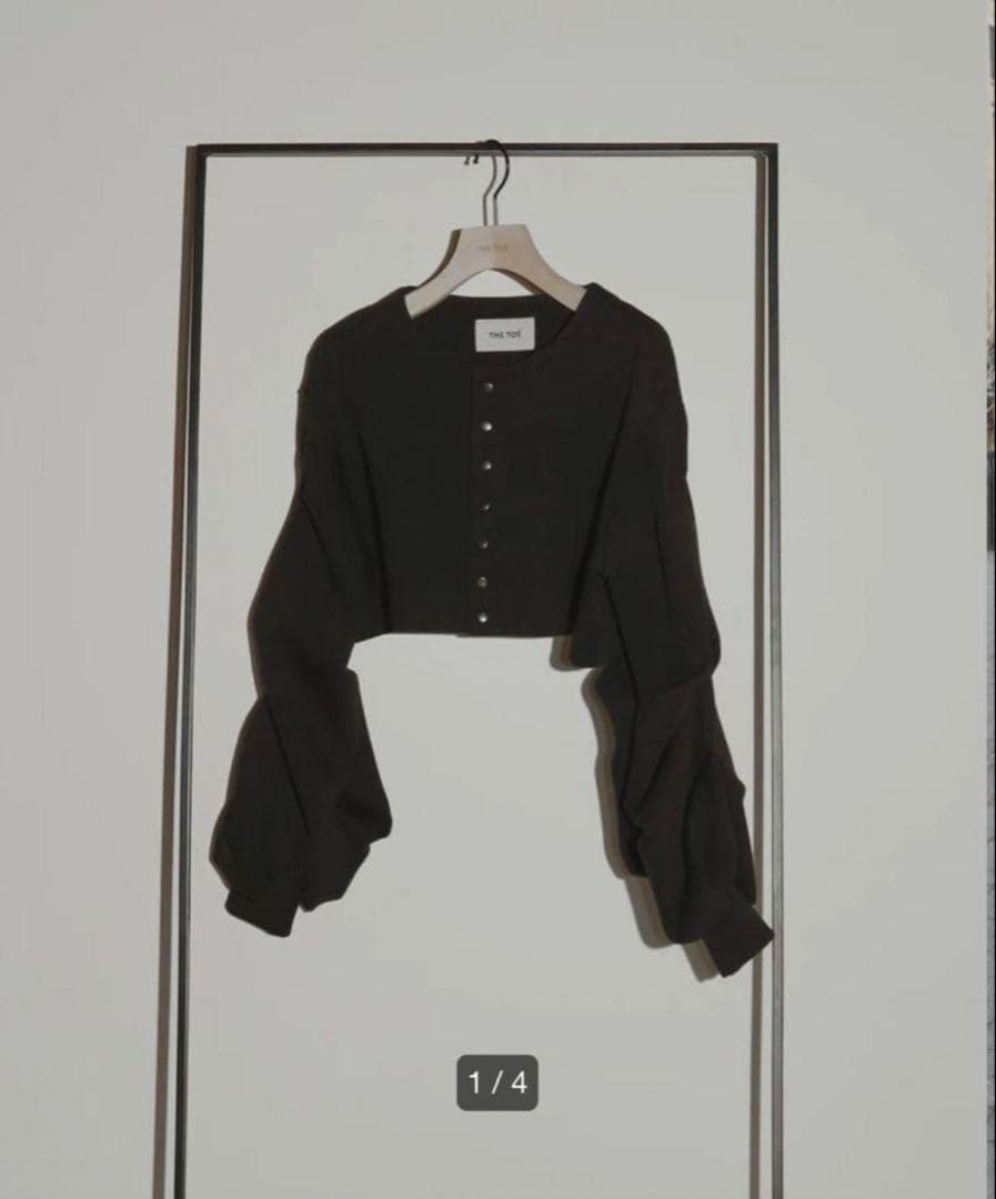 トップス THE TOE dumbo gather cardigan black