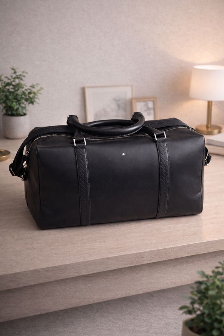 MONTBLANC ブラック ボストンバッグ　モンブラン