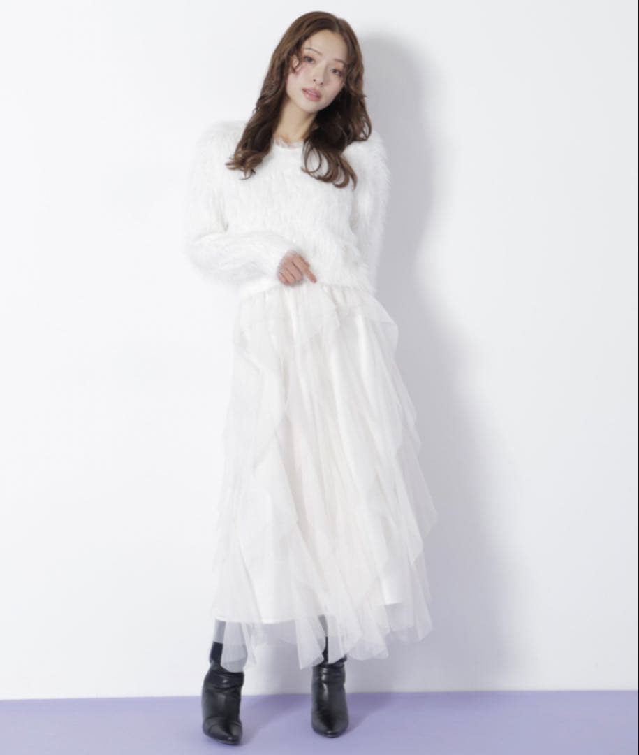 JILL by JILLSTUART 縦ラッフルチュールスカート