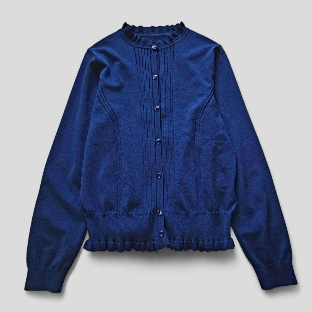 極美品⭐レリアン アセテート 長袖ニットカーディガン フリル 薄手 完売 近年