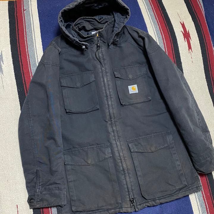 90s 古着 カーハート ブルゾン パーカー ロゴタグ ビッグシルエット