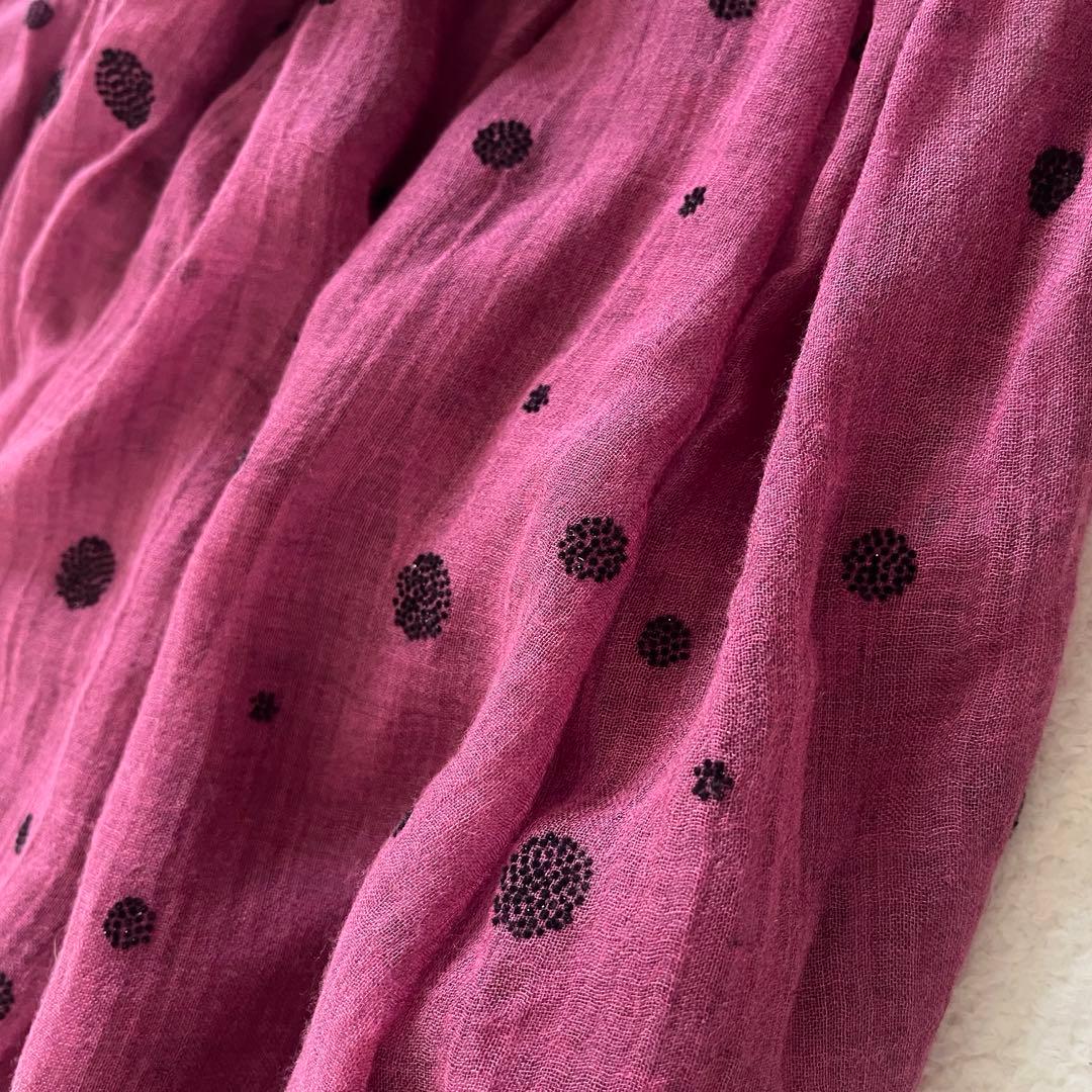 ファリエロサルティ 大判 ストール 刺繍 ドット