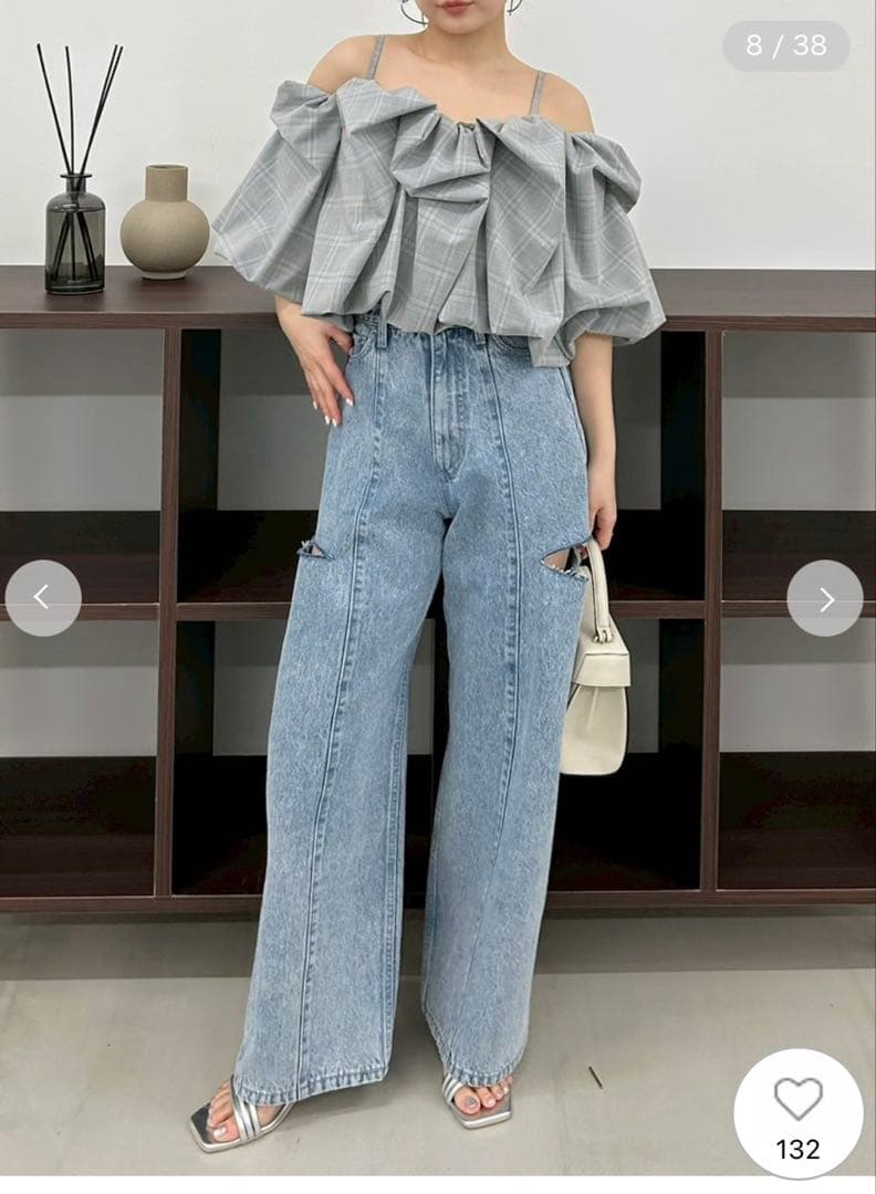 FRAY I.D フレイアイディー カットアウトバレルデニムパンツ 完売商品