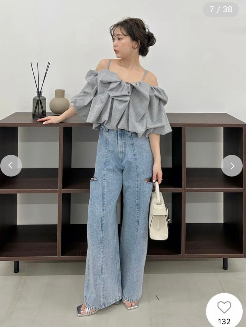 FRAY I.D フレイアイディー カットアウトバレルデニムパンツ 完売商品