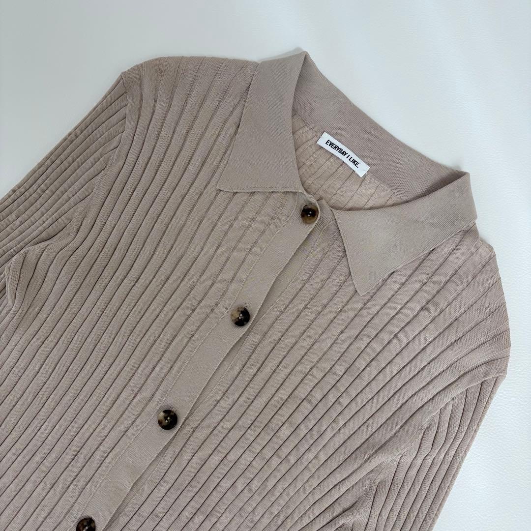 美品 Deuxieme Classe ポロシャツニット カーディガン ベージュ