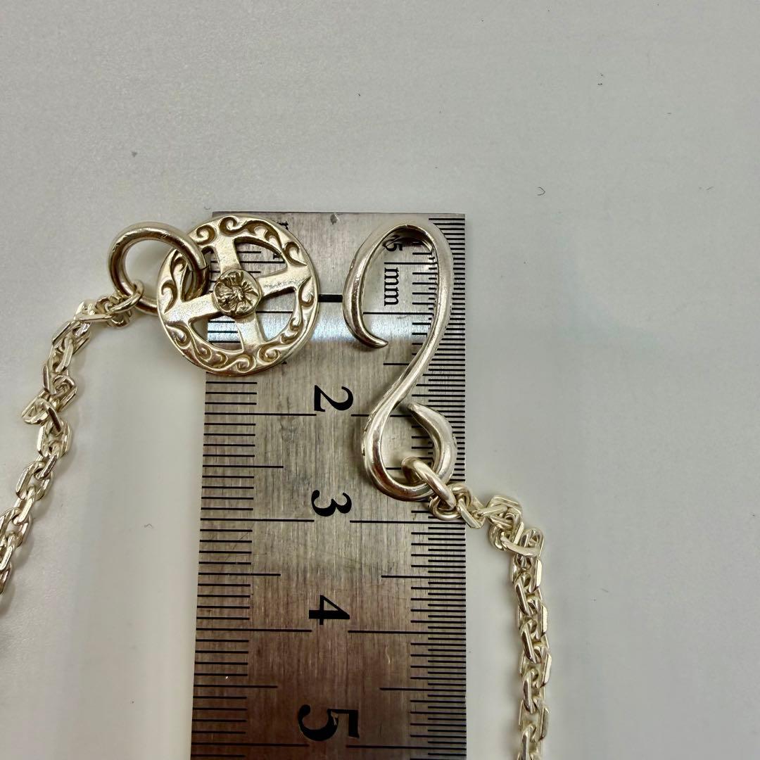 美品　SAAD シルバーフック、ホイール細角ロングチェーン　62センチ