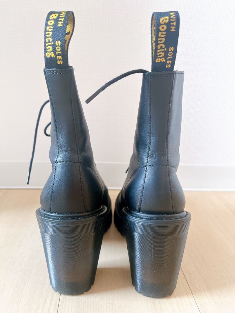 【ドクターマーチン】KENDRA ヒールブーツ UK5 24cm 黒レースアップ