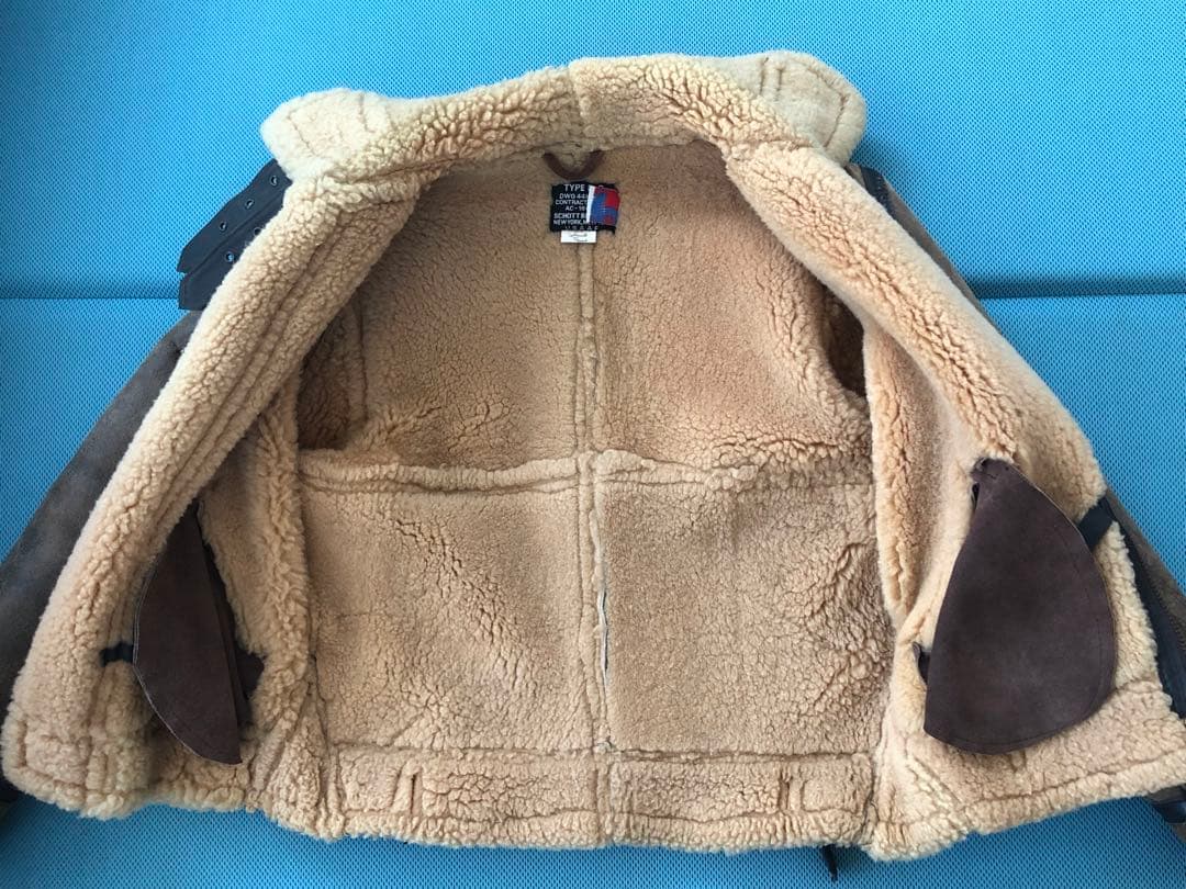 ショットschott フライトジャケット　B-3 羊革　ムートン　ボア 茶36