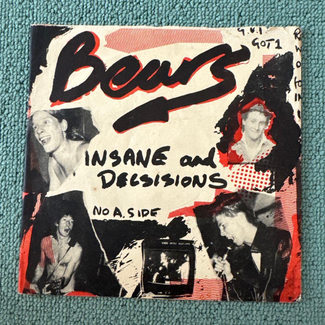 Bears『Insane and Decisions』7inchアナログレコード