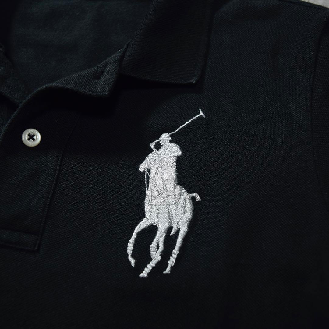 POLO RALPH LAUREN ビッグポニー ポロシャツ ブラック シルバー
