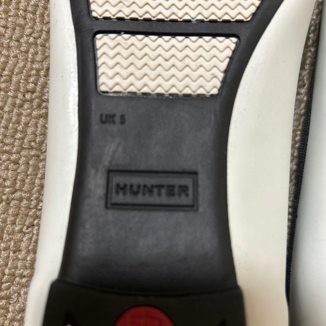 【HUNTER】　ハンター　フラットパンプス　レインシューズ　UK5/24cm