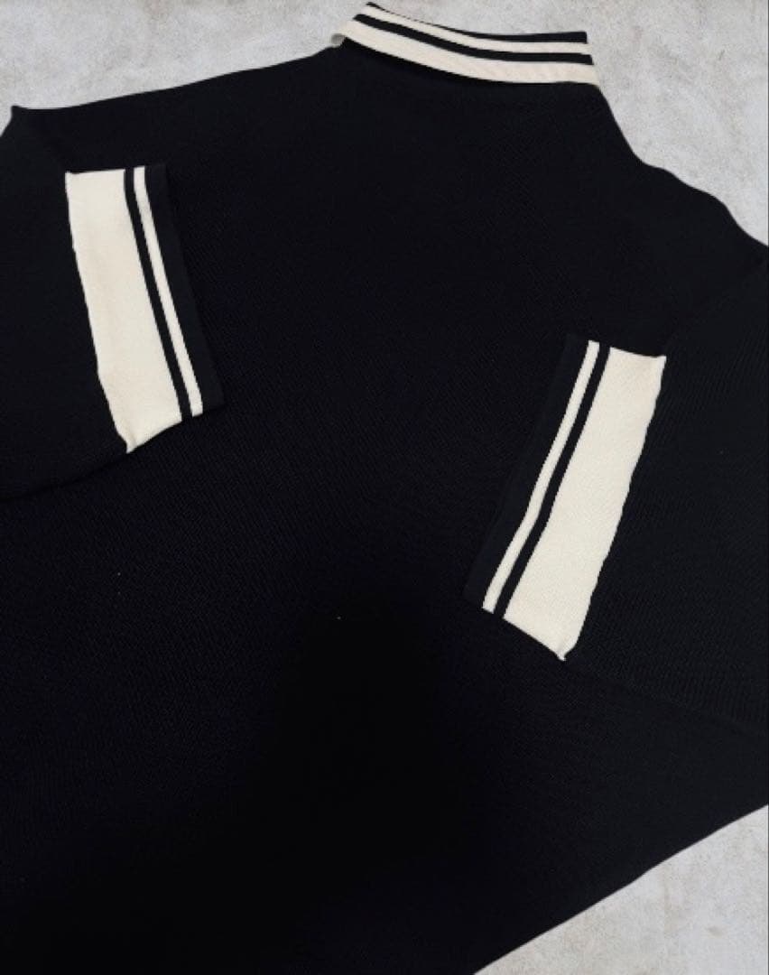 美品 sacai サカイ Sロゴ ニット ポロシャツ