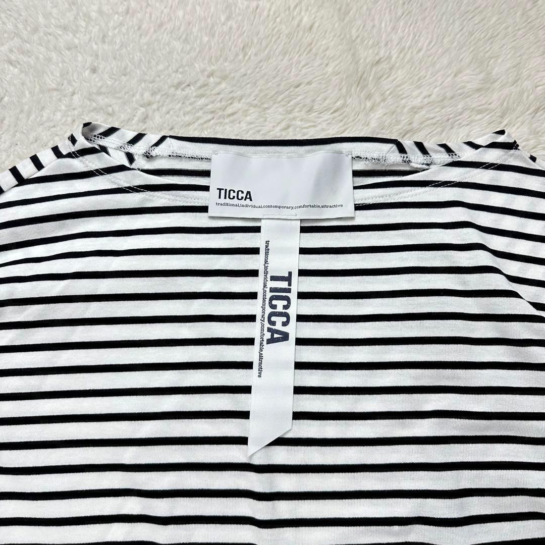 TICCA ティッカ ボーダーカットソー 七分袖 おしゃれ袖 FREE SIZE