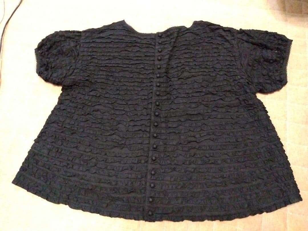 カネコイサオ　ピコフリル　美品　黒　フリル黒パフスリーブTシャツ