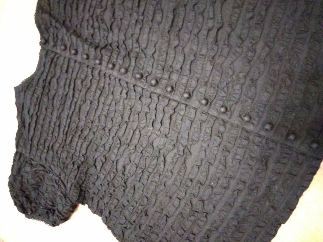 カネコイサオ　ピコフリル　美品　黒　フリル黒パフスリーブTシャツ