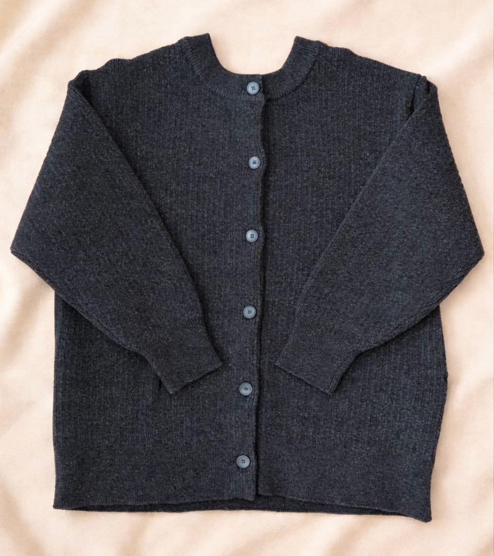 トップス W FACE COLOR MIX HOLE SLEEVE CARDIGAN