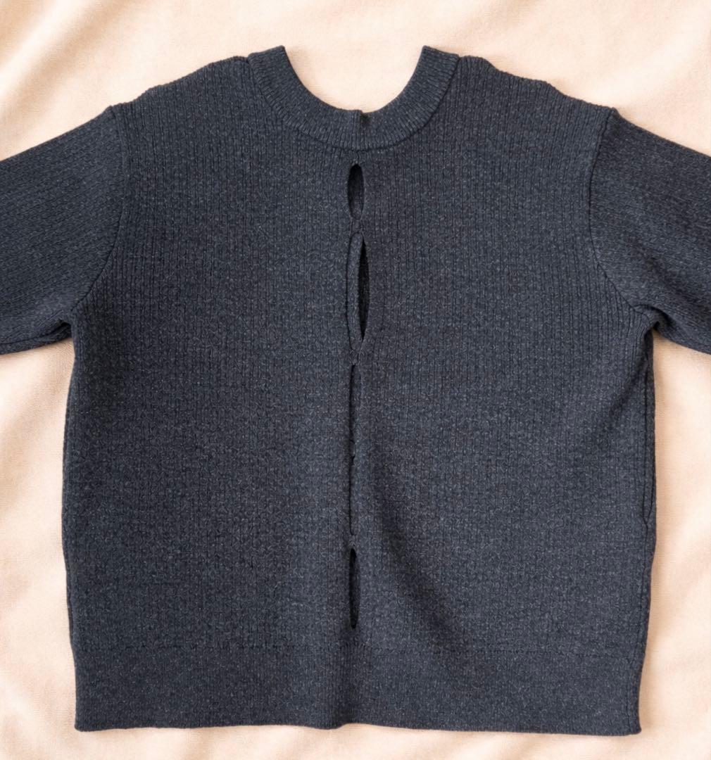 トップス W FACE COLOR MIX HOLE SLEEVE CARDIGAN