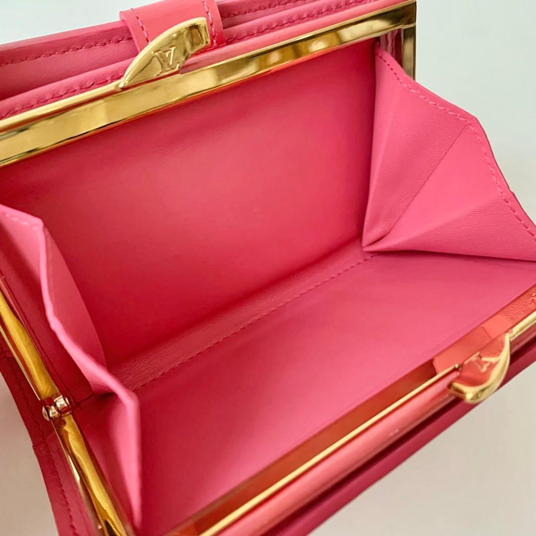 【ルイヴィトン】ヴィエノワ　ヴェルニ　ピンク　フランボワーズ　新品　がま口