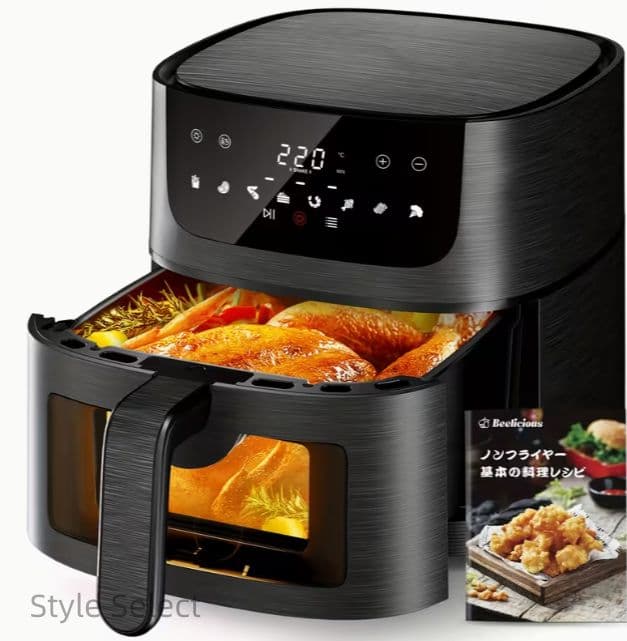 ビリシャス電気フライヤー 可視窓 大容量 4.5L 1-5 人用省エネモデル