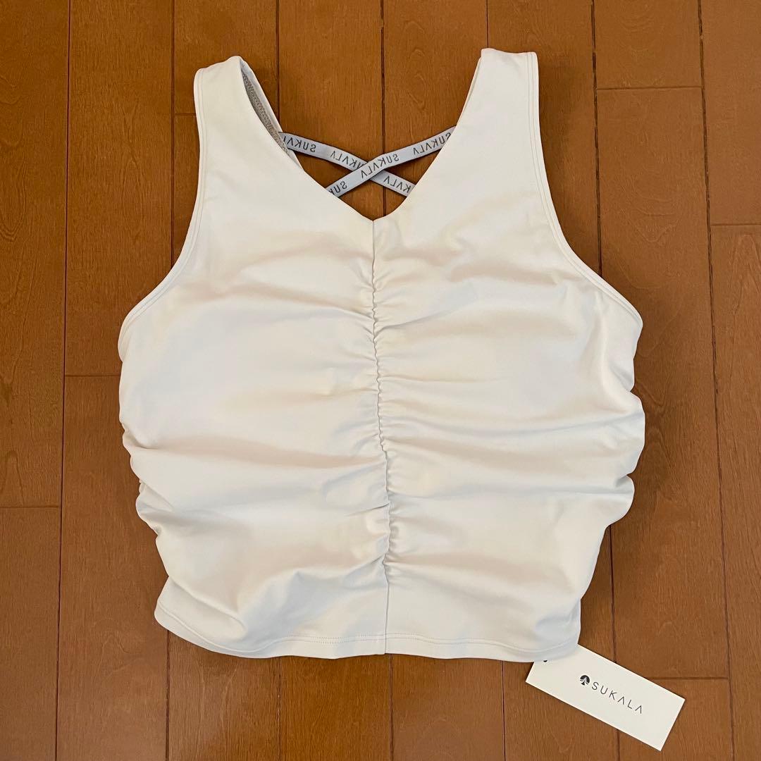 【新品.未使用】【SUKALA】アメリカンスリーブギャザータンクトップ　Mサイズ
