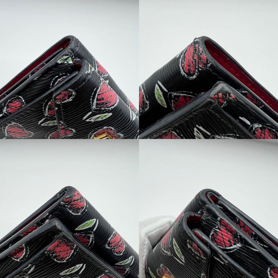 【極美品】プラダ コンパクトウォレット ヴィッテロムーブ ハート チューリップ
