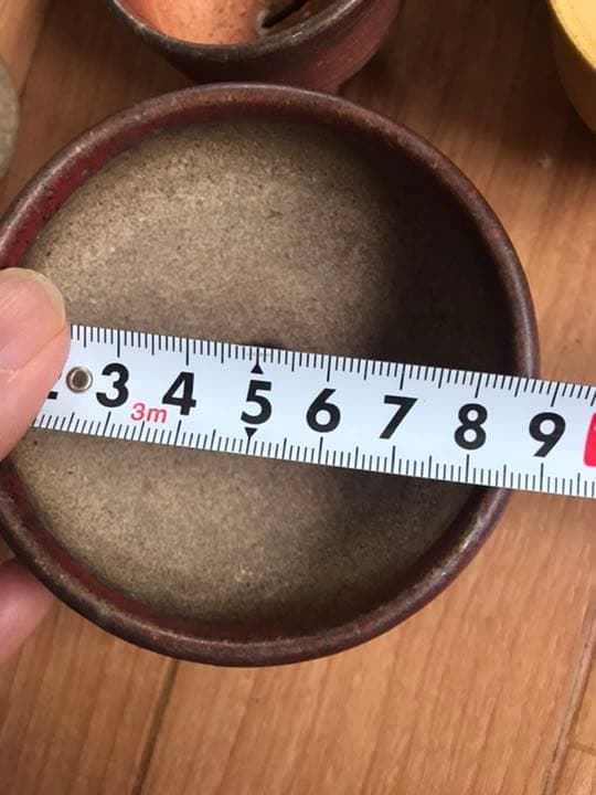 盆栽鉢　鶏血時代希少ミニ盆栽鉢不明落款〜亭支那鉢和鉢古色赤い盆栽鉢山野草多肉植物