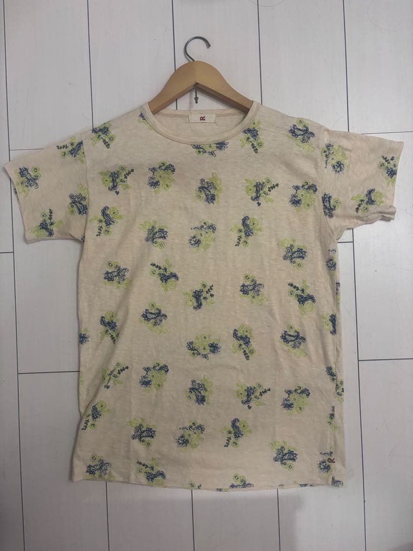 45R フラワープリントTシャツsize③キナリ