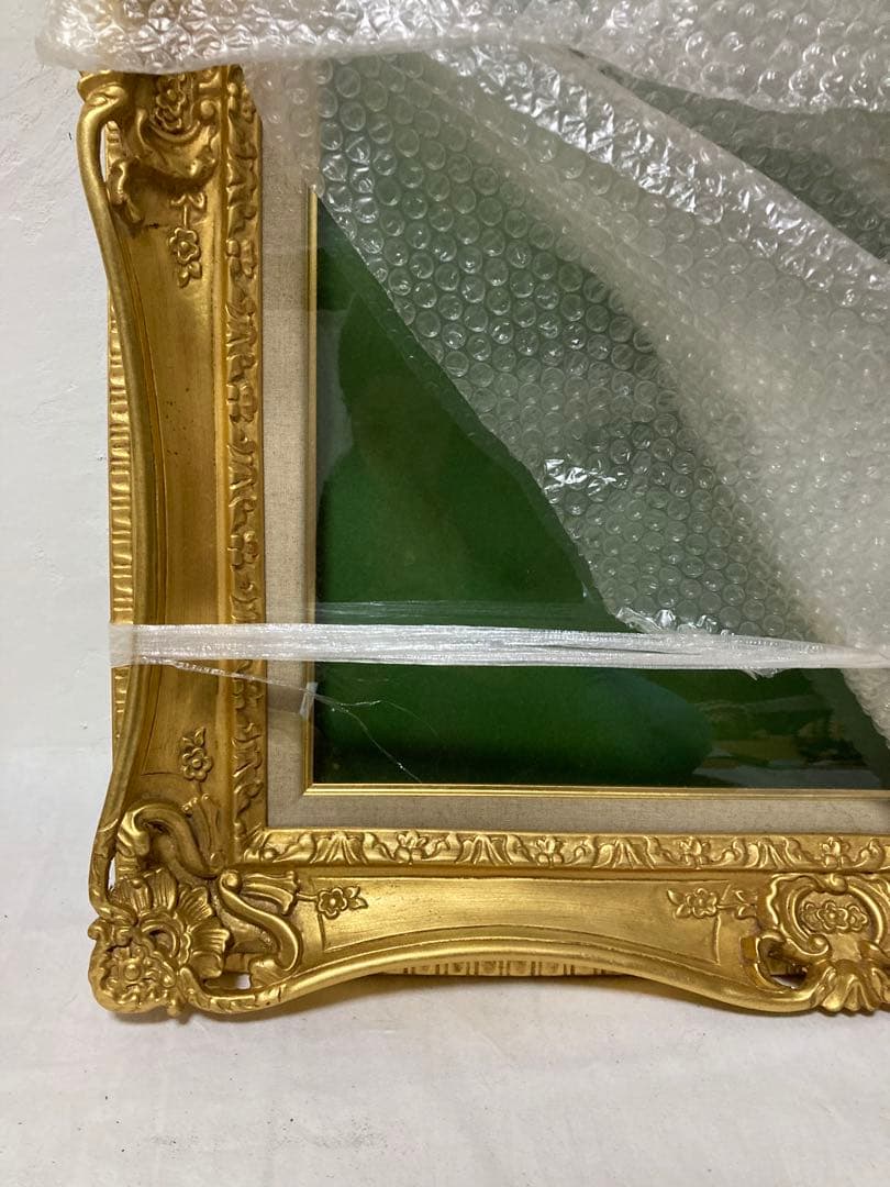 【美品】F15 装飾的な金色の油彩額縁 ガラスあり 布袋•箱入り