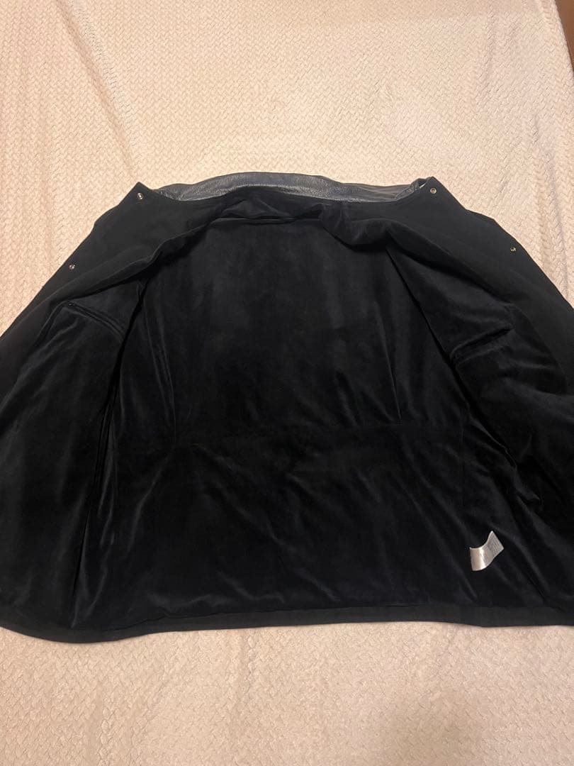 美品　25aw デニムレザーワークジャケット ラムレザー　襟レザー　ブラック　L