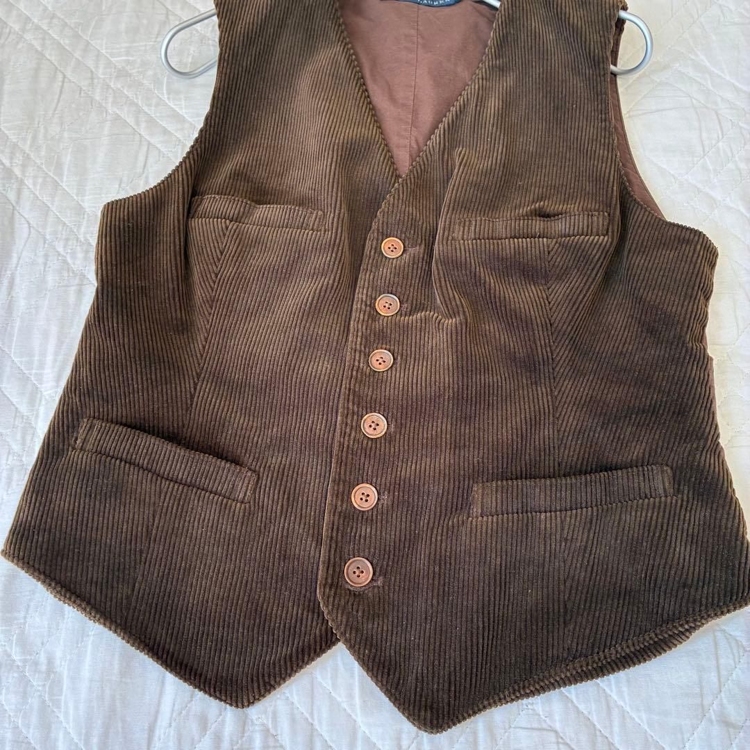 ラルフローレン コーデュロイ ベスト ジレ ブラウン RALPH LAUREN