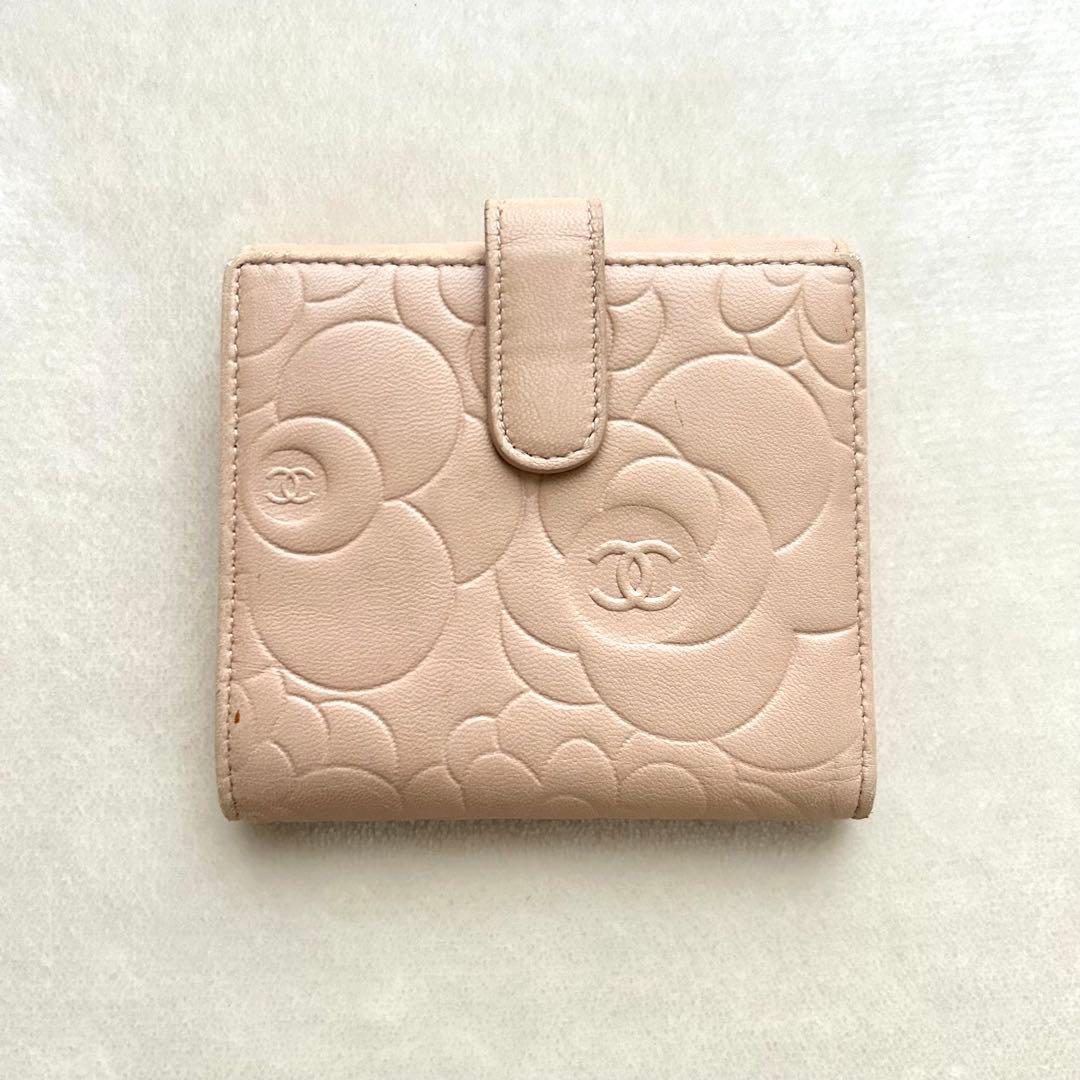 CHANEL シャネル 二つ折り財布 カメリア ココマーク