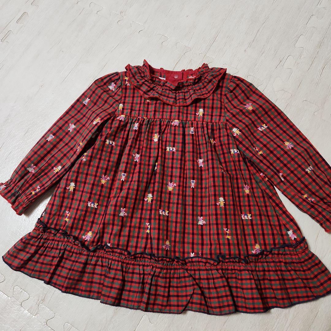 現行品！Familiar☆チェックチュニック☆90