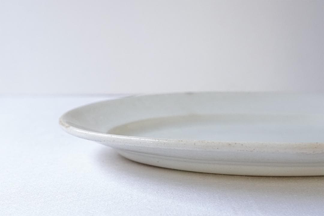 フランスアンティーク　19世紀　クレイユモントロー　オーバルプレート　33cm