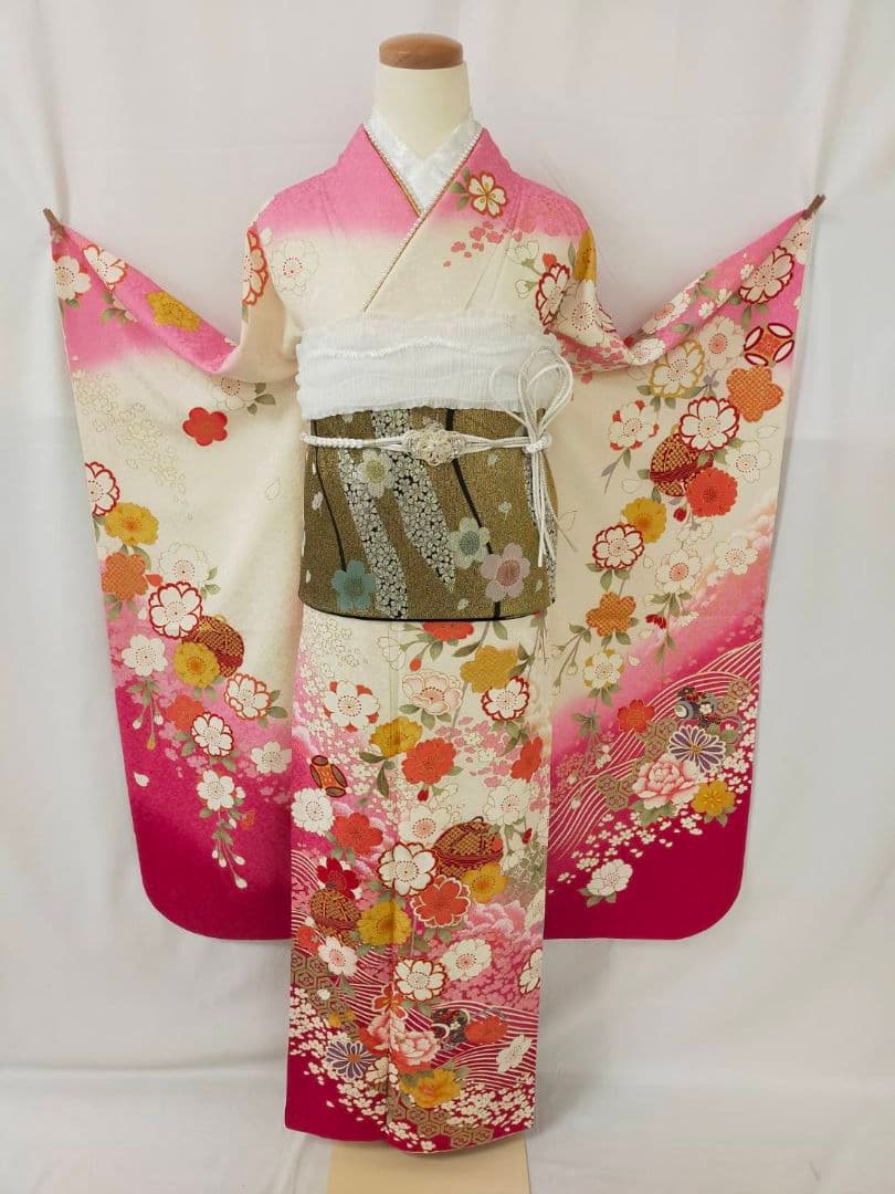 売約済み　★★正絹　振袖3点セット(振袖袋帯長襦袢)★★