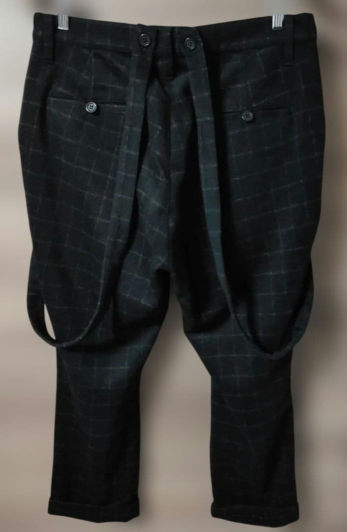 極美品glamb、グラムWOOL混サスペンダー付きサルエルパンツ サイズ2(M)