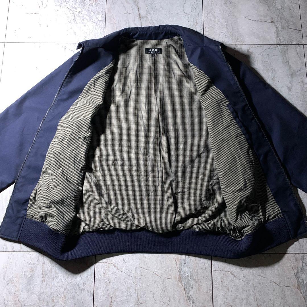 A.P.C. 短丈 ギャバジン スイングトップ ハリントンジャケット ネイビー