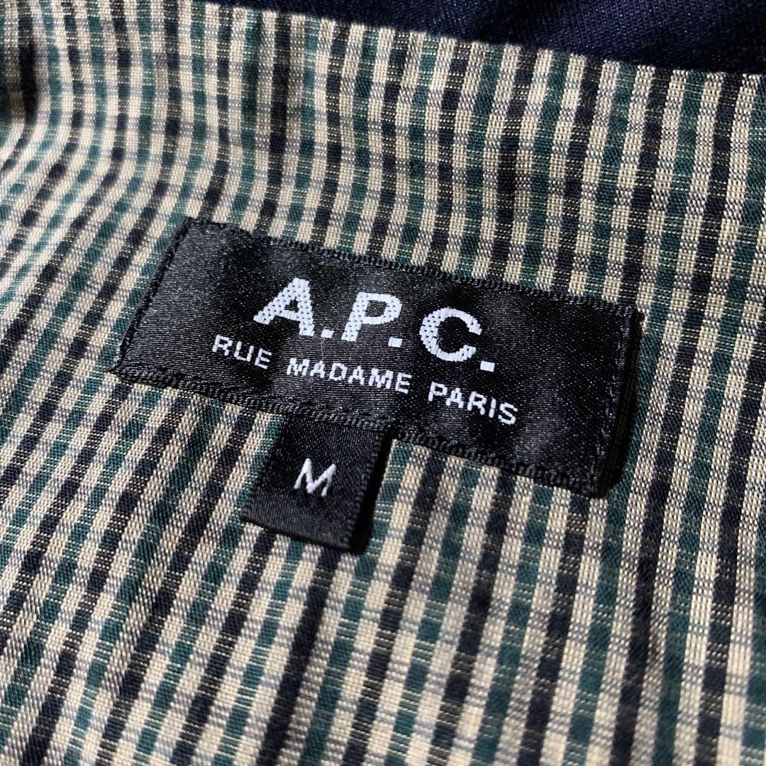 A.P.C. 短丈 ギャバジン スイングトップ ハリントンジャケット ネイビー