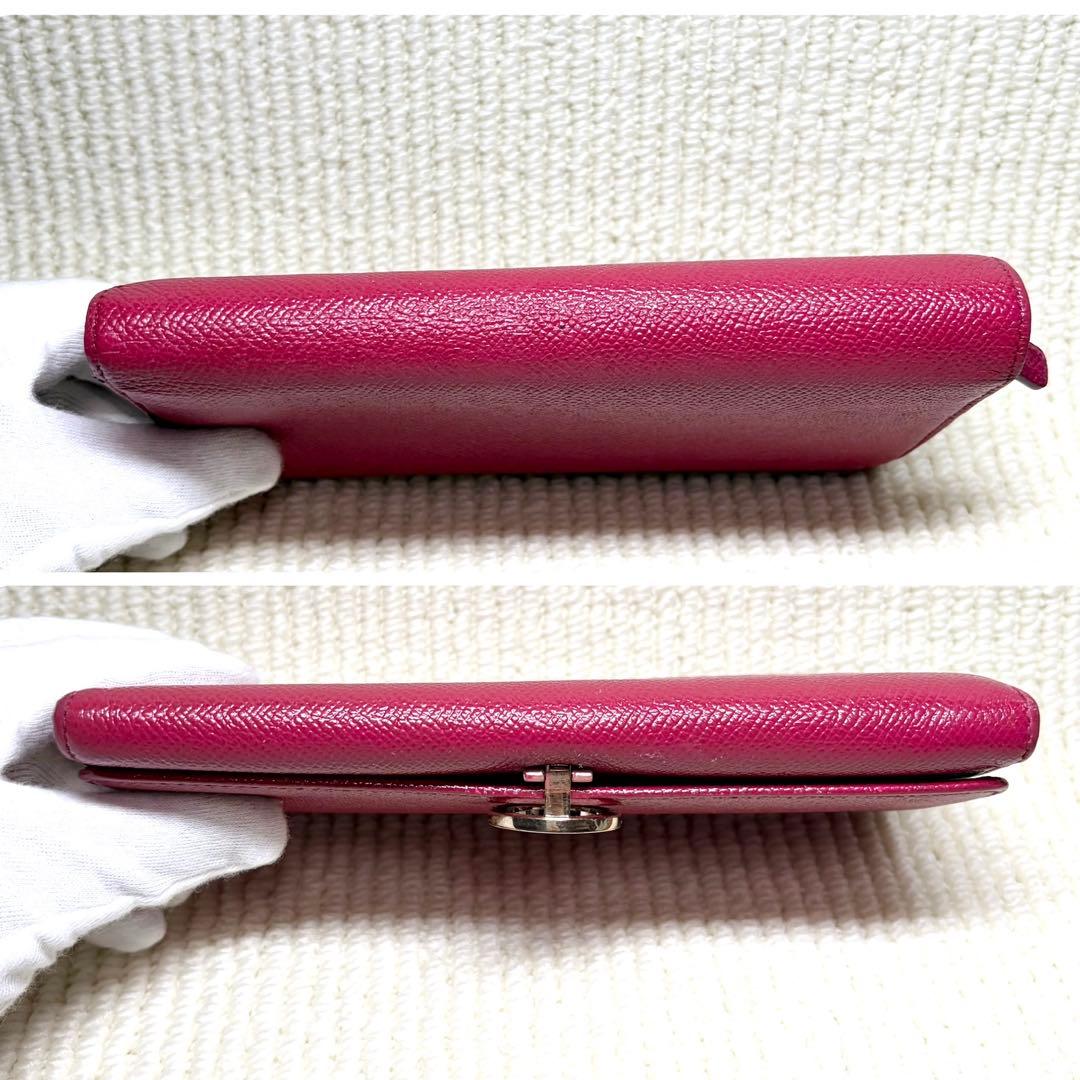 美品✨BVLGARI ブルガリ 長財布 2つ折り ファスナー　ピンク レディース