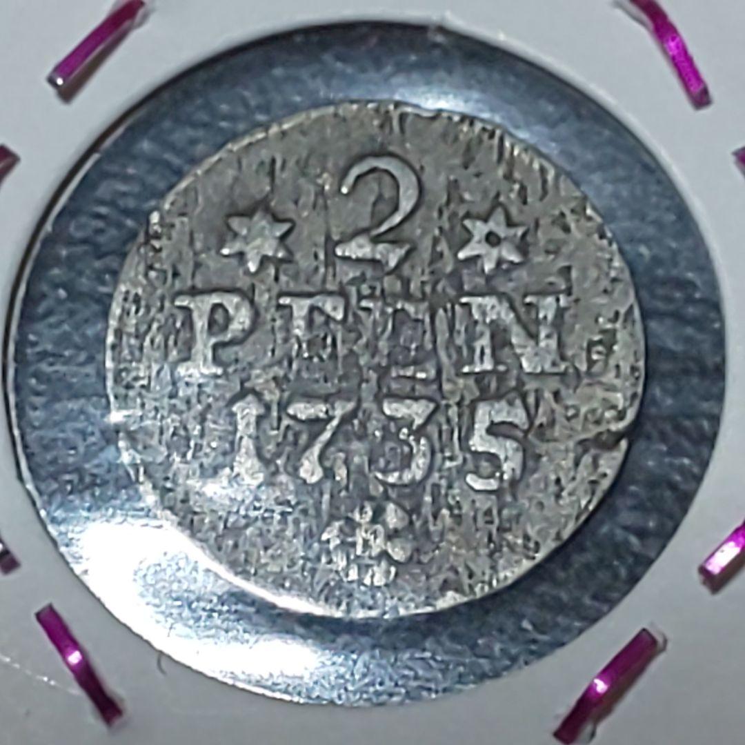 1735年 ドイツ ザクセン銀貨 レア