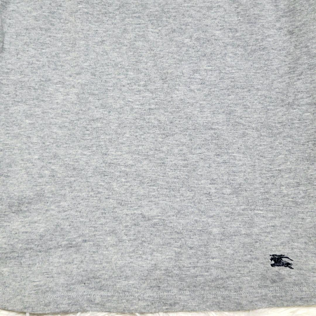 【匿名配送】BURBERRY　半袖ロゴカットソー　ノバチェック　グレー　M