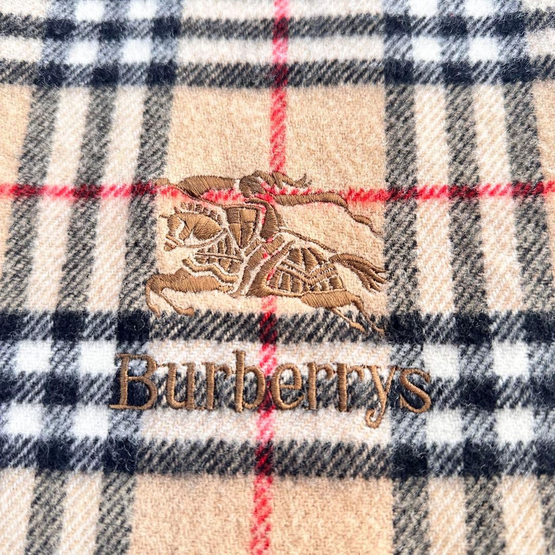 Burberry 刺繍 ショール 大判 ストール ブランケット ノバチェック