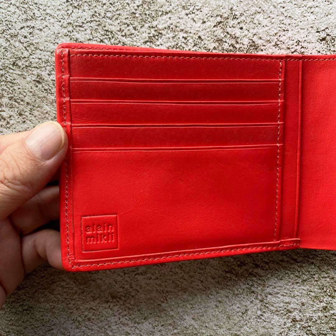 alain mikli アランミクリ ゴールド レッド 財布 ウォレット レザー