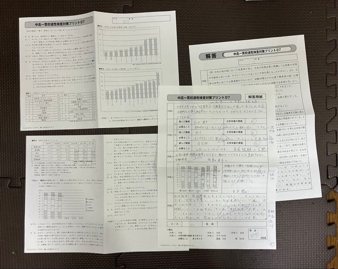 SAPIX サピックス 適性検査 演習資料 小石川 都立 公立 中高一貫校 対策