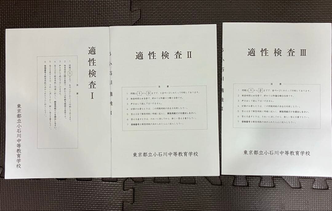 SAPIX サピックス 適性検査 演習資料 小石川 都立 公立 中高一貫校 対策