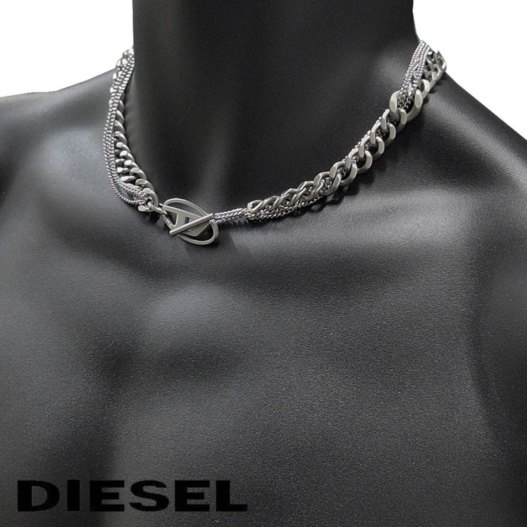 HANA JISOO 着用 DIESEL ディーゼル Dロゴ 4連 ネックレス