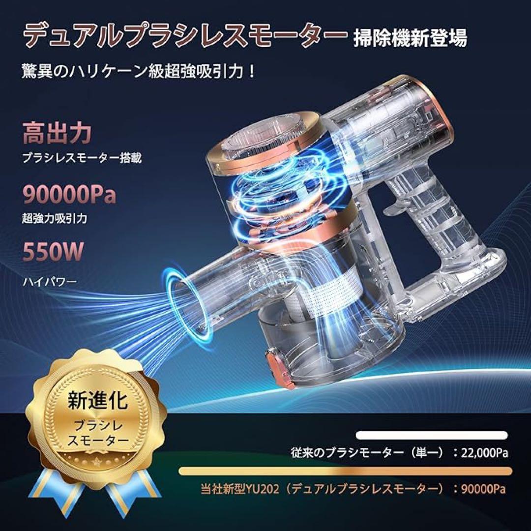 掃除機 コードレス　最軽量　自立式　革新版グリーンLEDライト　充電スタンド