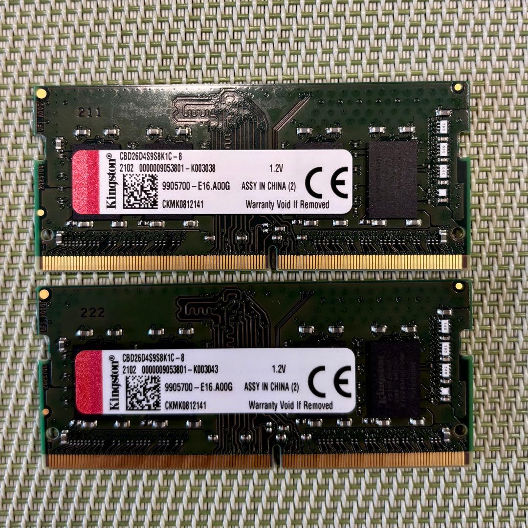 Kingston DDR4 SODIMM 16GB 2666MHz 動作確認済