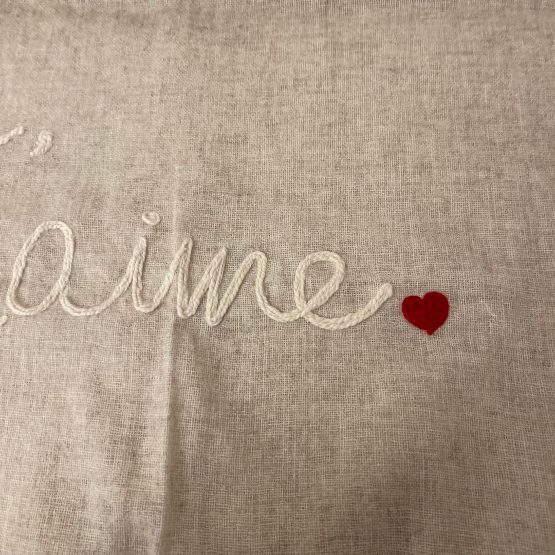 CITRUS ジュテーム刺繍ストール　ウールブレンド