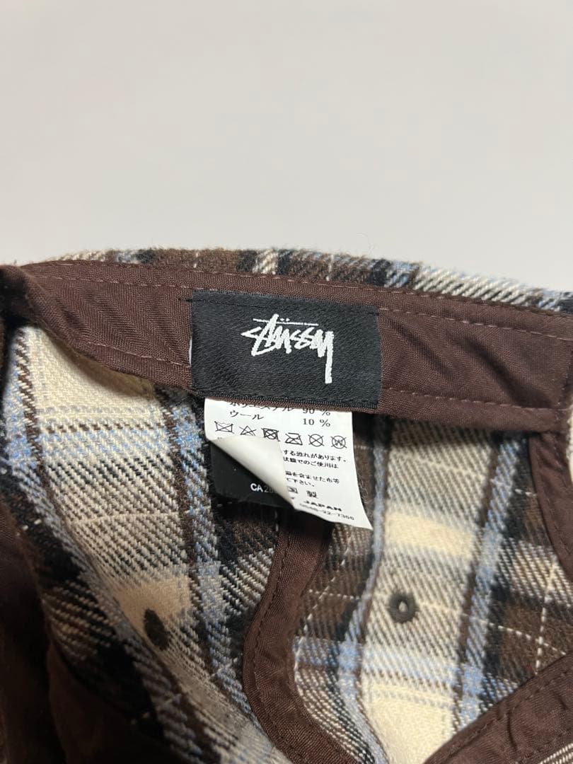 Stussy チェック柄キャップ フリーサイズ
