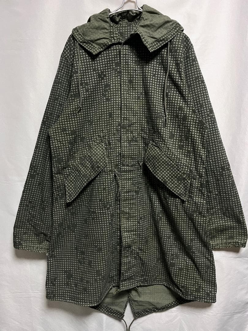 80's 米軍実物 ナイトカモフラージュフィッシュテール モッズコート S